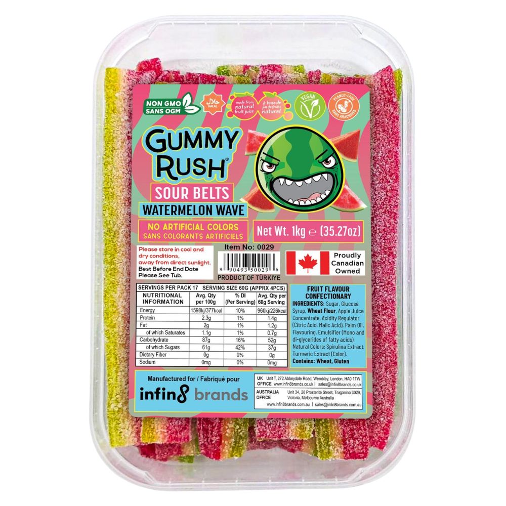Gummy Rush Watermelon Wave Sour Belts