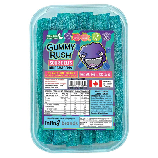 Gummy Rush Blue Raspberry Sour Belts