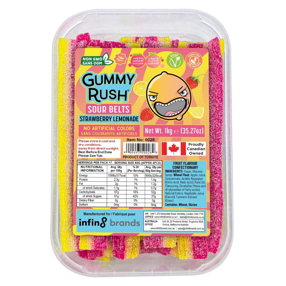 Gummy Rush Strawberry Lemonade Sour Belts