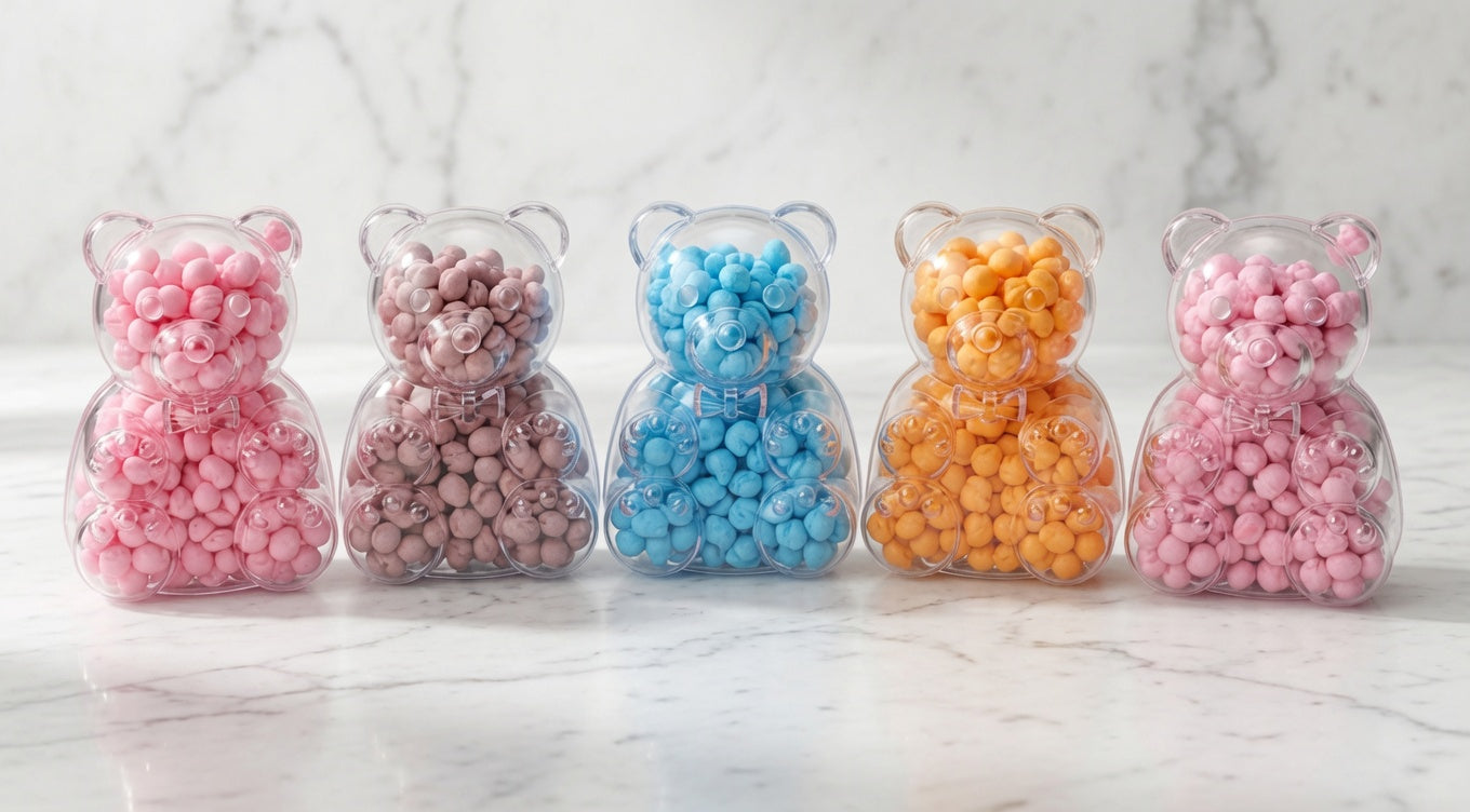 🧸 Mini Teddy Sweet Jars – Set of 5